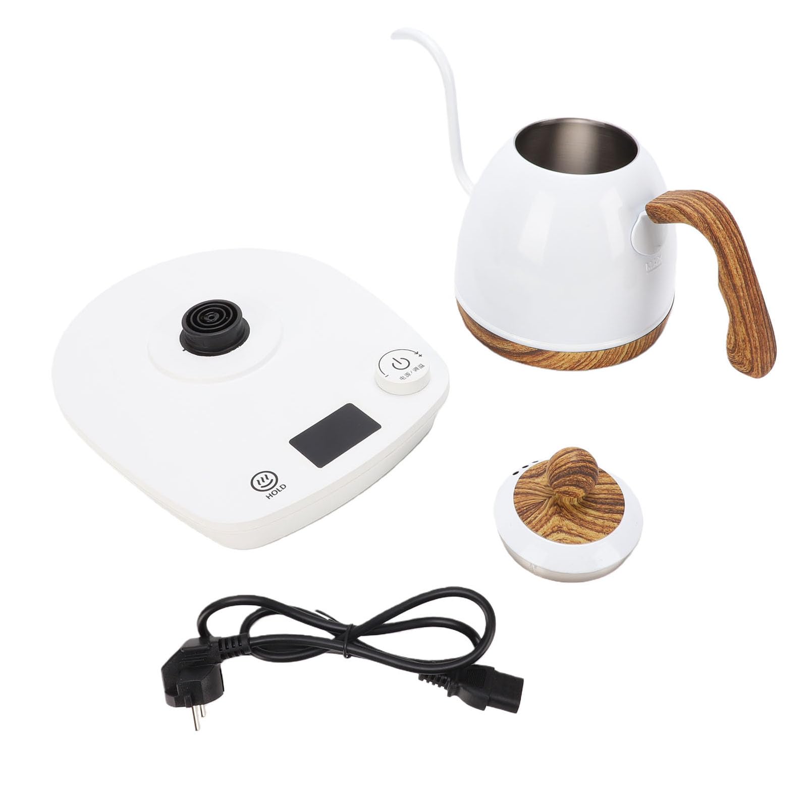 Haofy Bollitore Elettrico A Collo Di Cigno 600ml Controllo Della Temperatura Variabile Da 40°C A 100°C Bollitore Di Precisione In Acciaio Inossidabile Per Appassionati Di Caffè E Tè Piccoli (Spina