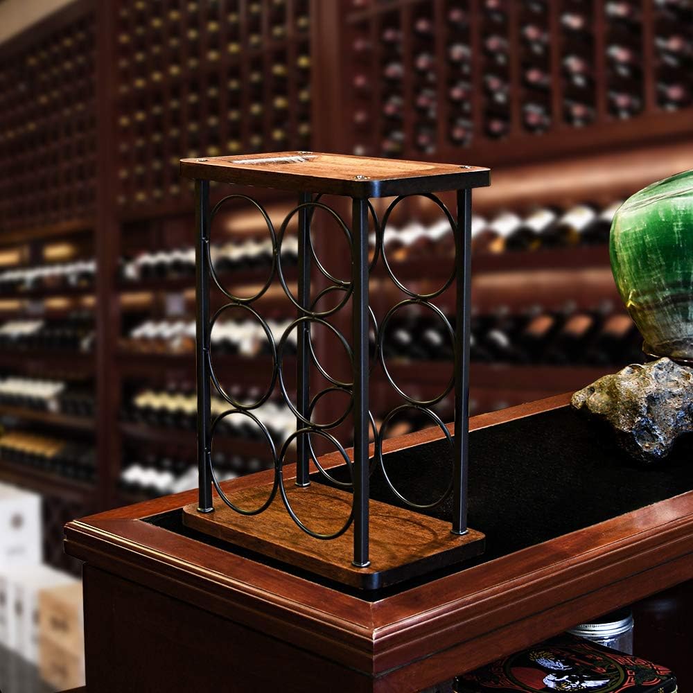 Wine Rack Rustic Wood Countertop Wine Rack 6 Bottles Wine Racks countertop