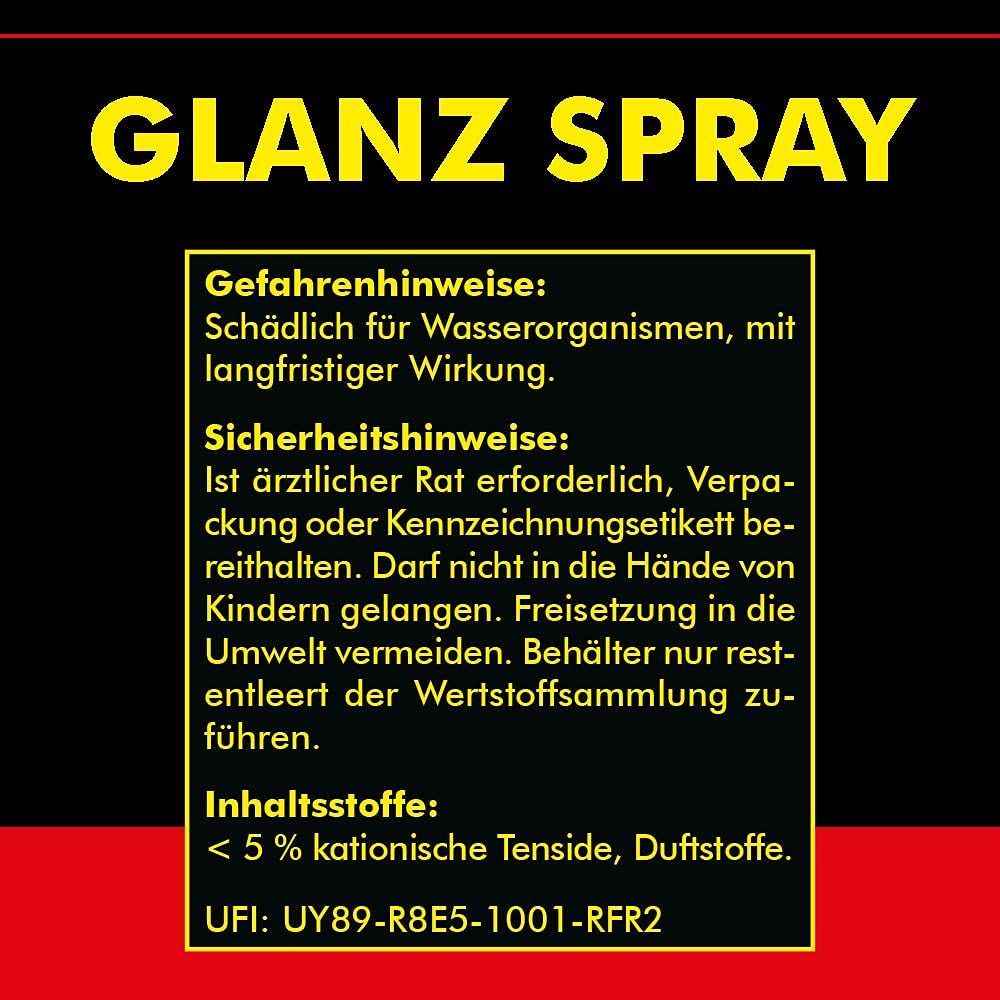 ABACUS® Autoglanz mit Lotus-Effekt, Glanzreiniger für brillanten Tiefenglanz, Glanzfinish, Detailer, Glanz Spray, Lackreiniger, Schnellwachs, Trockenwäsche Auto, Autoreiniger – Autoglanz 4X 750 ml