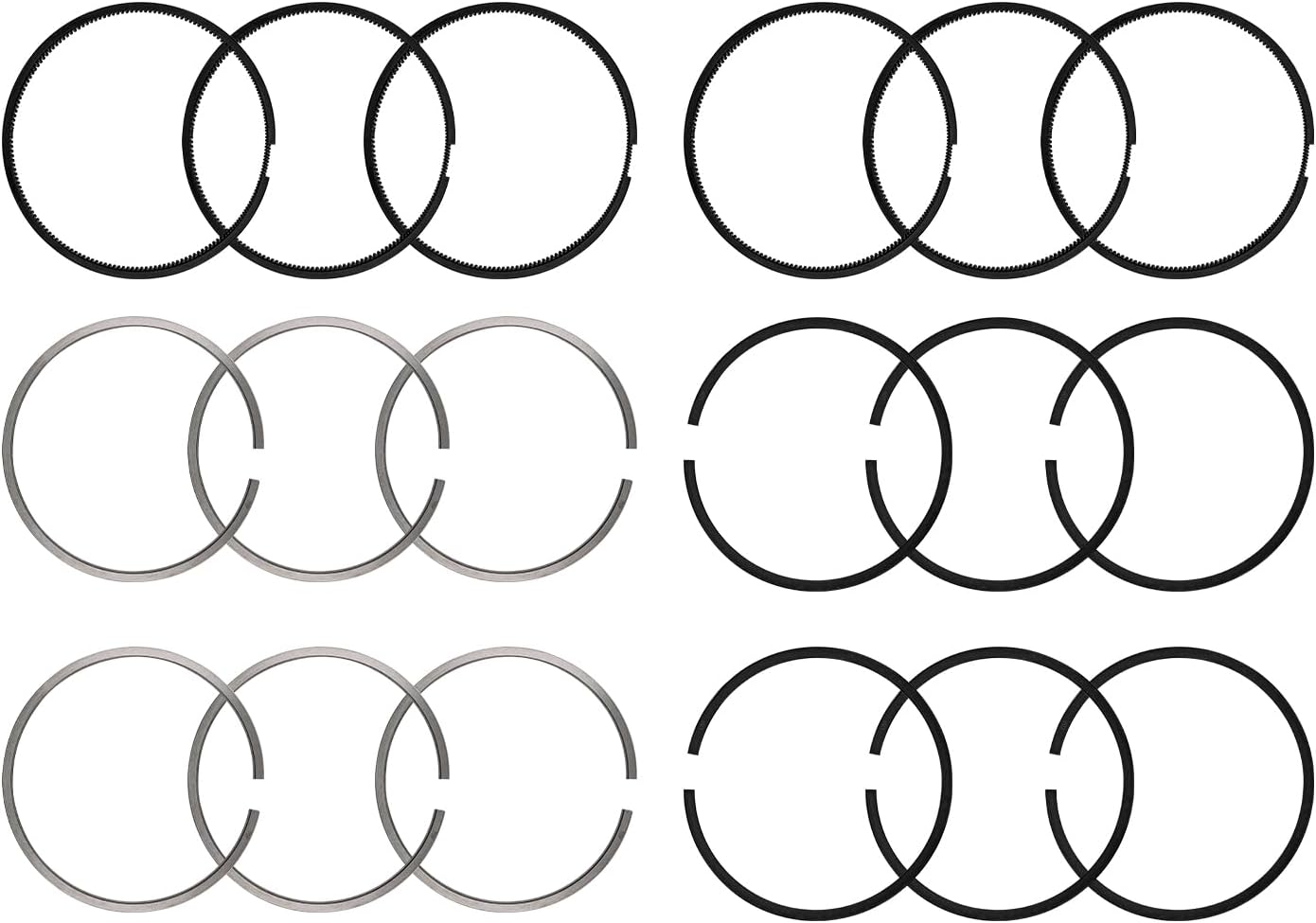 3802429 6-Sets Engine Piston Ring set Compatible with Cummins 6ct 114mm Pision Replace#3919918 3909587 3802258