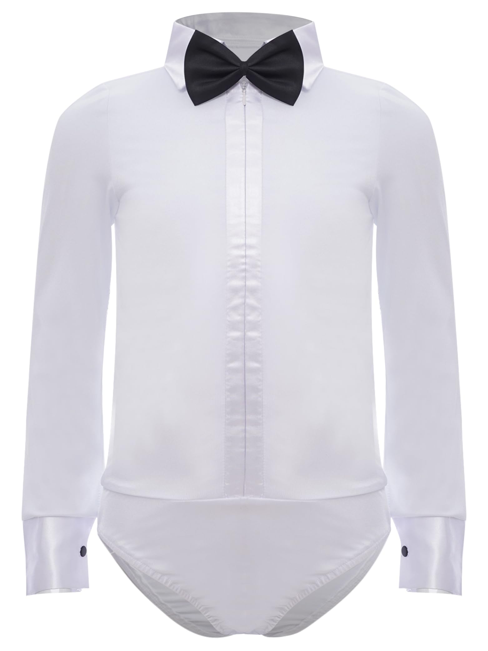 Linjinx Justaucorps Danse Latine Enfant Garçon Tenues de Gymnastique Manche Longue Léotard Danse Latine Jazz Tango Bodysuit Combinaison Patinage Artistique 5-16 ans