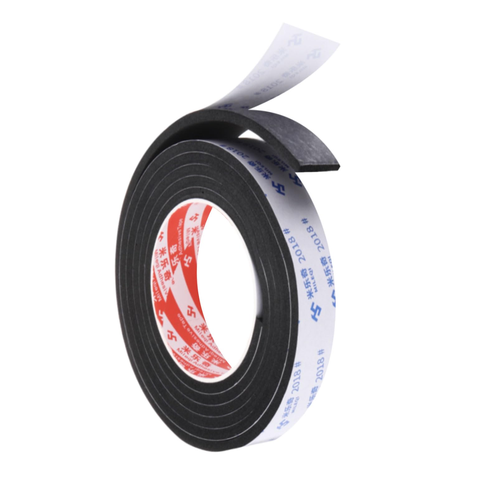 PATIKIL 2m/6.6ft Sealing Foam Tape, 2.5cm Wide 5mm Thick Single Sided Weather Stripping Door Seal Strip for Window Door Insulation, Black