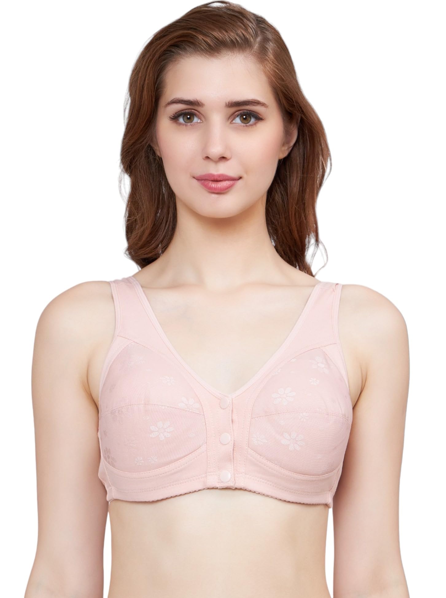 Cotton Non Padded Front Open Maternity/Nursing/Post Surgery Every Day Bra For Old/Middle Age Women's