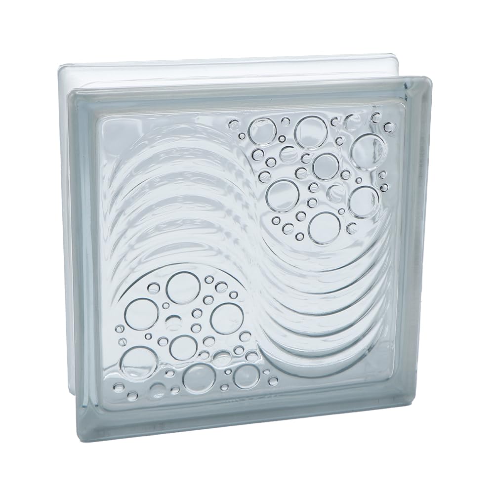 Bloque de cristal básico Ocean transparente, 24 x 24 x 8 cm, 4 unidades