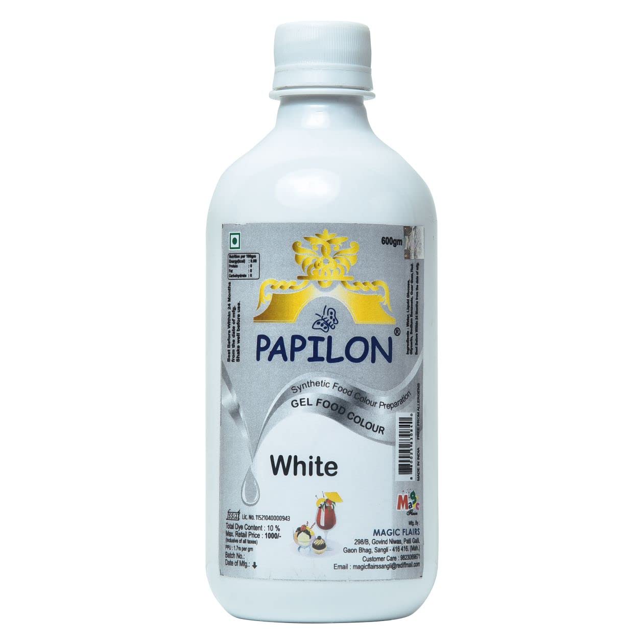 PAPILON Concentrated Gel Food Colour WHITE 600gm (B0BBFLGRDK) Amazon Price History, Amazon Price Tracker
