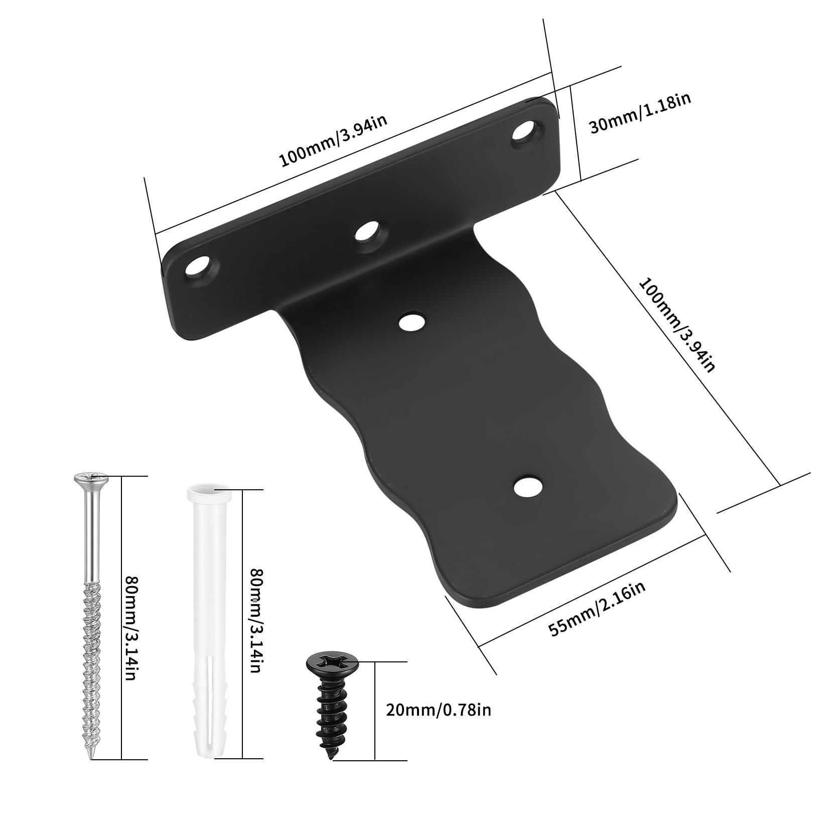 4 Pcs Floating Shelf Brackets Heavy Duty, 3.93" Scaffold Board Shelf Brackets - Image 2
