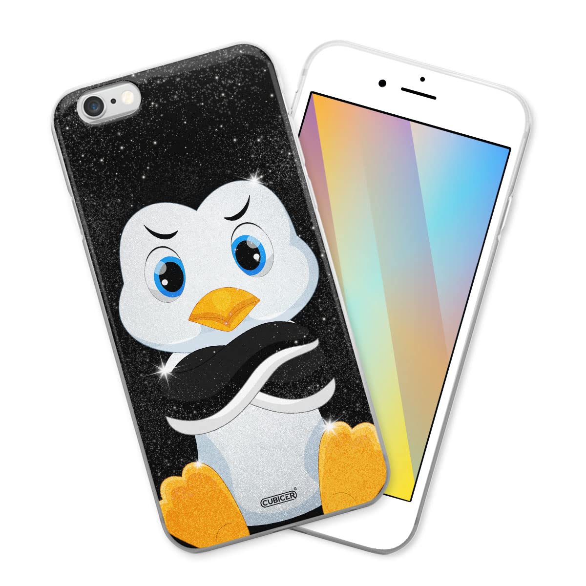 CUBICER Penguin Style Phone Case Clear Slim Design Transparent Cover Shockproof Cute Cases Accessories for Women Men Compatible with