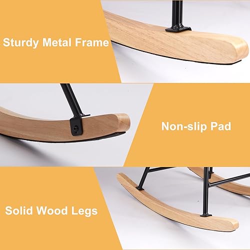 Miniatura 5 de NEWBULIG Mecedora tapizada para guardería, silla mecedora tapizada de peluche, sillón de enfermería con respaldo alto, sillas modernas para