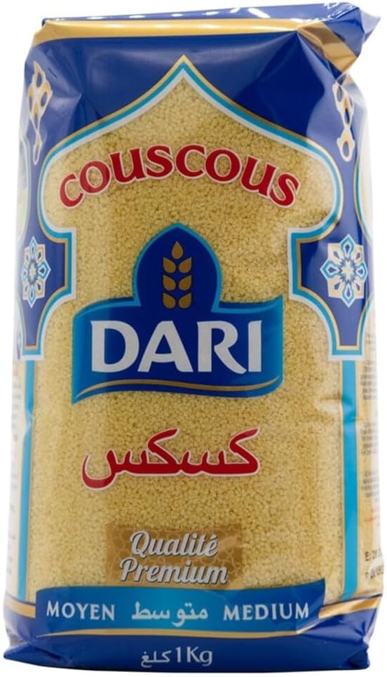 Dari Moroccan Couscous 1kg, 2.2lb (Medium, 1 Pack)