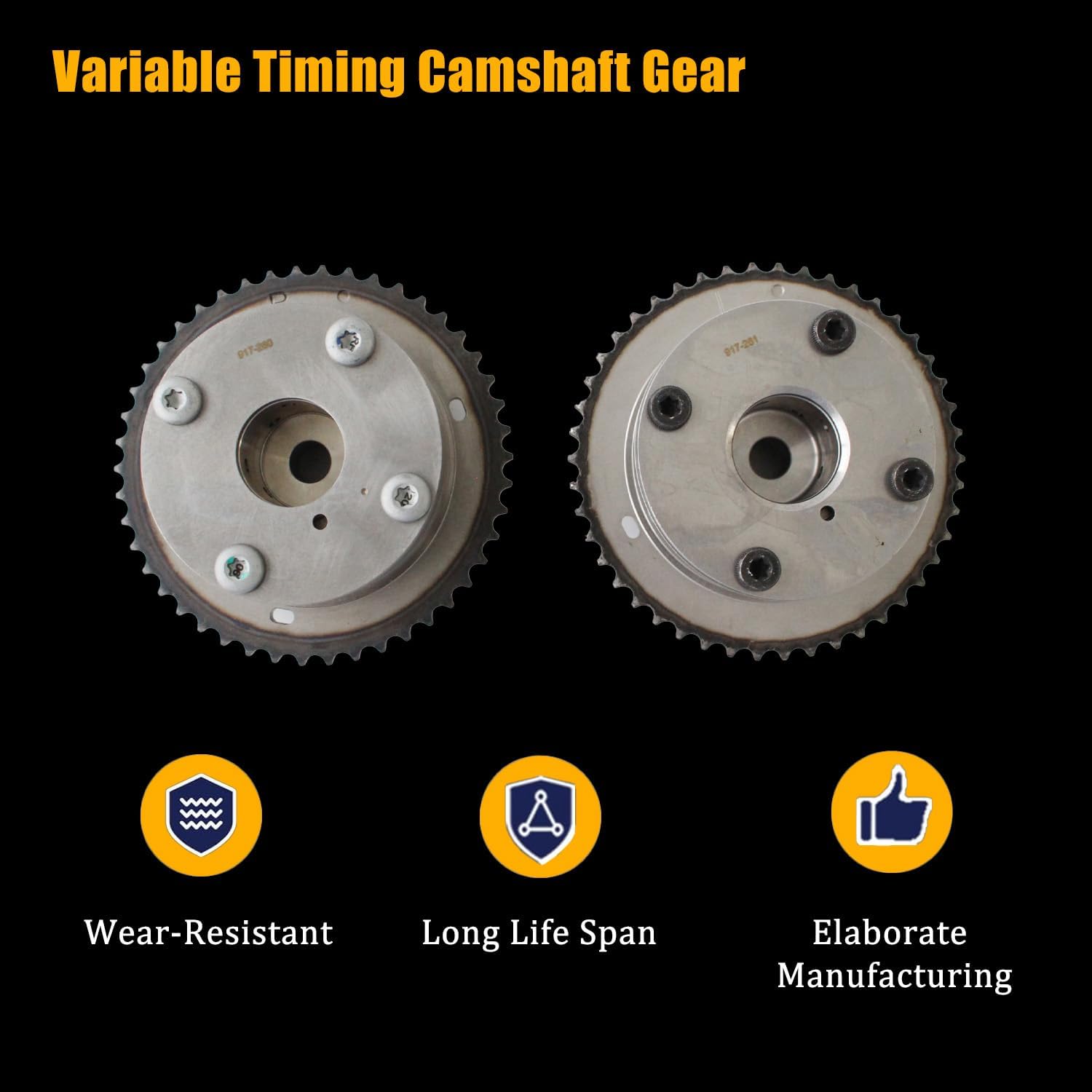 AUCERAMIC 917-260 VVT Sprockets Gears Camshaft Adjuster Compatible with 2007-2011 Ford Edge Flex Fusion Taurus X Mercury Sable Lincoln MKS MKT MKX MKZ Mazda 6 CX-9