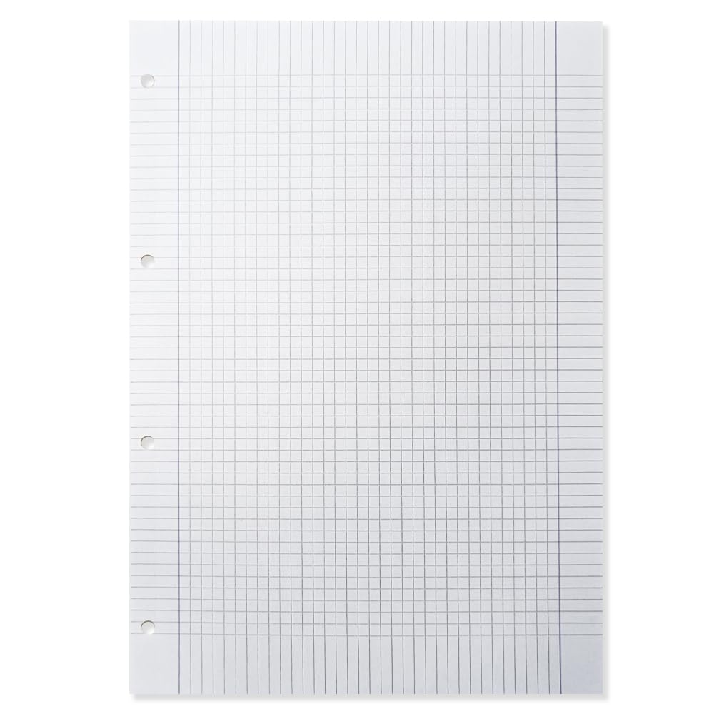 Ricambi Bandup A4 Con Banda Rinforzata Rigatura Q Quadretti 5mm Margini 160 Fogli Carta 90g/mq