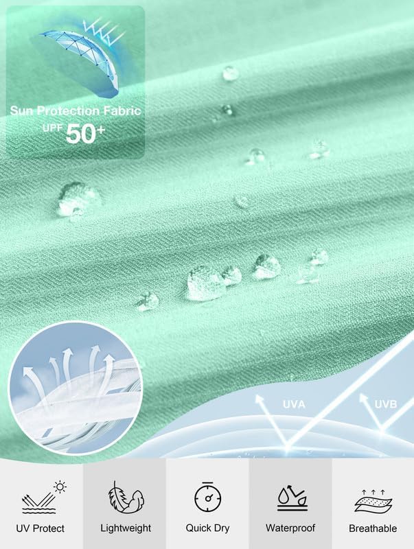 Men's Long Sleeve Sun Protection Fishing Shirt with Zipper Pockets UPF 50+ Lightweight Cool Sun Shirts for Men Hiking Outdoor - Image 5