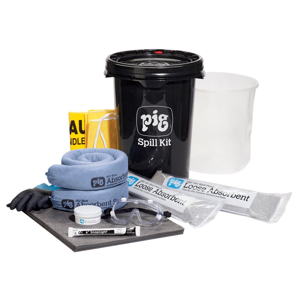 Truck Spill Kit in Bucket by New Pig - Absorbs Up to 3 Gallons - Absorbs Oils, Coolants, Solvents - KIT630