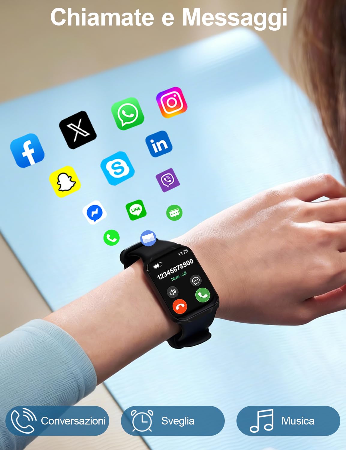 Smartwatch Uomo, Orologio Intelligente 1,83 Pollici con Chiamate Bluetooth, Impermeabile IP67, 100+ Modalità Sportive, Cardiofrequenzimetro, Monitoraggio Sonno, per iOS e Android