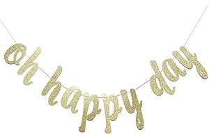 Oh, Happy Day! Gold Glitter Banner