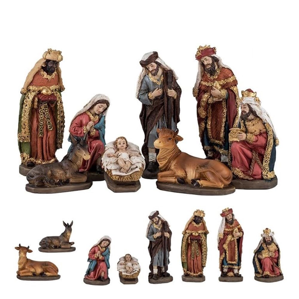 Inmaculada Romero IR Misterio Nacimiento Navidad 8 Piezas 15 cm. Belén clásico Figura Niño Jesús Virgen María San José