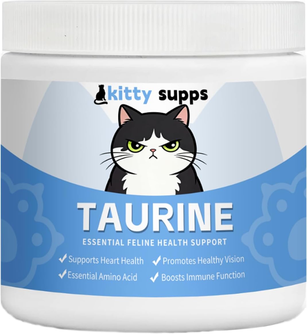 Taurine，Kitty supps Taurine Powder for Cats,Boost Energy & Vitality,Mix in Food, Water-Soluble,with Dosing Spoon (1)