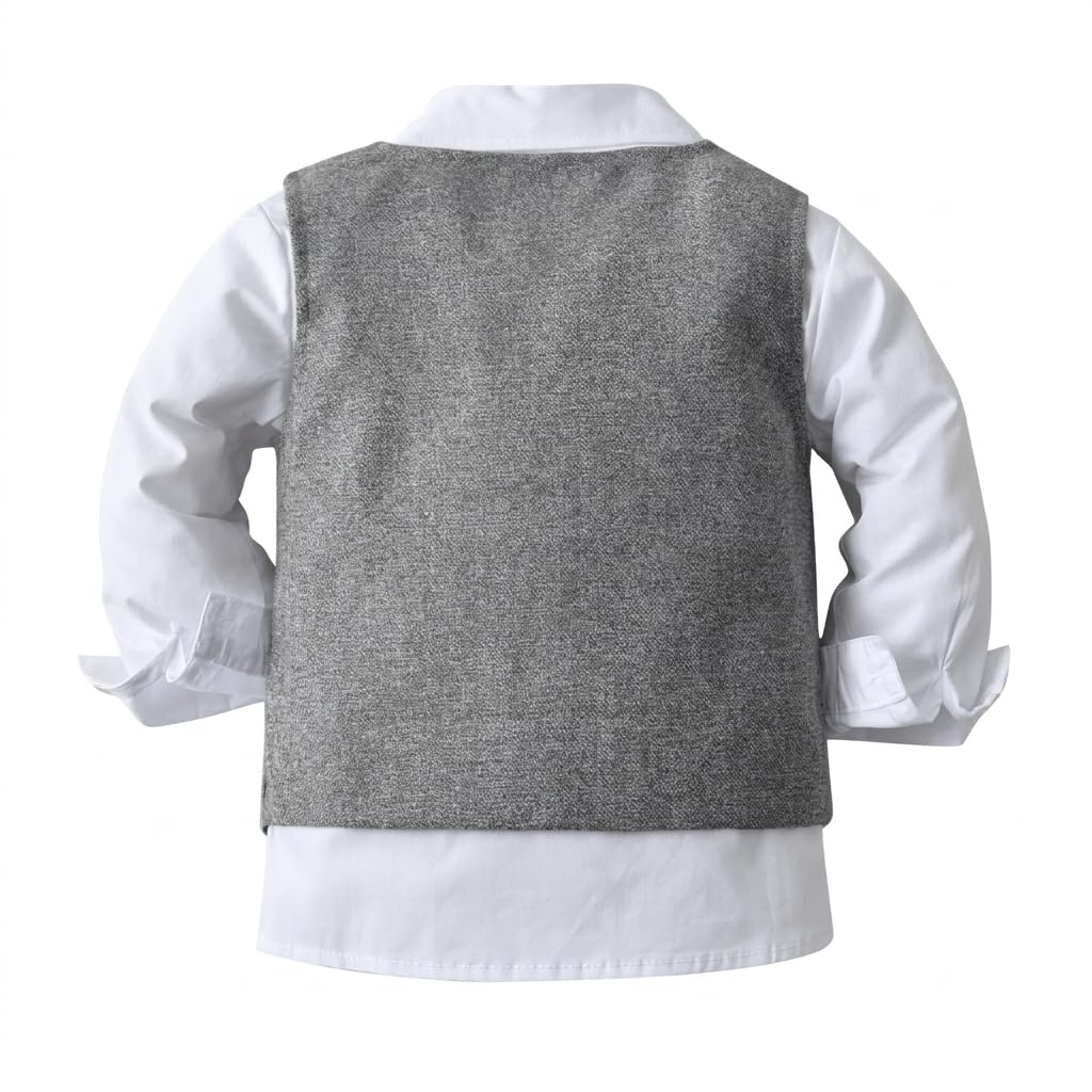 Elegante Jungen Set mit Hemd, Weste und Fliege - Ideal für besondere Anlässe
