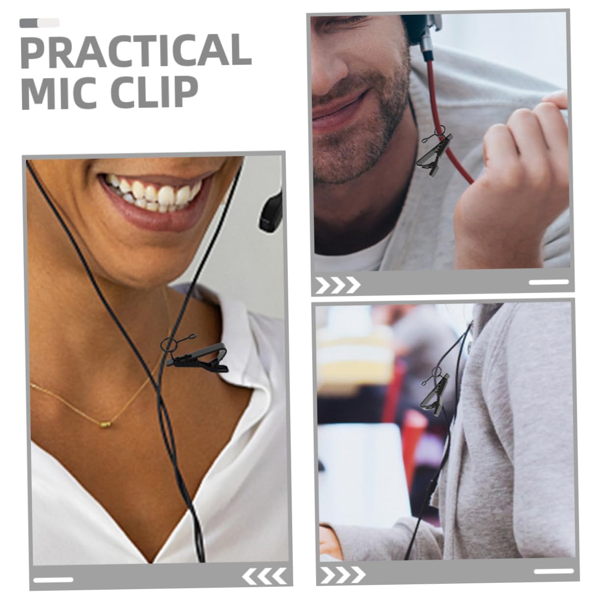 WHAMVOX 5Pcs Microphone Clip Durable Mic Hanger for Suit Collar Securely Holds Lapel Mics for Video Recording Live Streaming and Interviews Portable Microphone