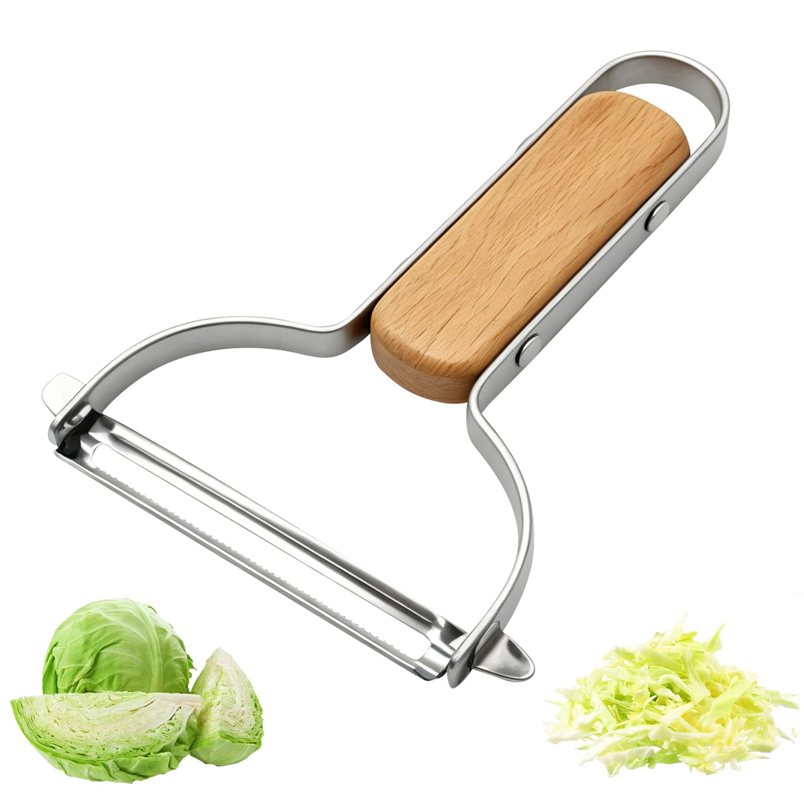Multifunctional Vegetable Cabbage Peeler Shredder (Large Serrated Model), Heavy Duty Vegetable Peeler for Kitchen Cooking Prep, Sharp Blade for Veggie Fruit Potato Carrot Slicing