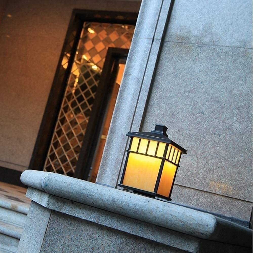 Lampe Colonne Lumineuse pour Jardin, Cour, Villa, aménagement paysager, Design créatif et étanche, Style Industriel Moderne et personnalisé, en PVC et Aluminium, 32 x 20 cm