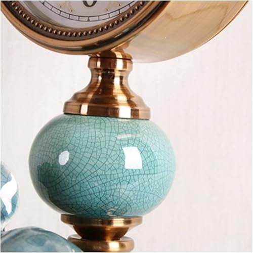 Miniatura 6 de Reloj retro con diseño de elefante, adorno de cerámica, reloj de escritorio de metal, para sala de estar, para el hogar, escritorio, silencioso,