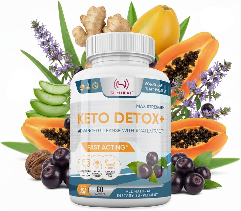 Keto Detox+ Limpieza diaria de colon Apoya el alivio de la hinchazón, la salud digestiva y la regularidad cómoda con cáscara de psyllium, baya de