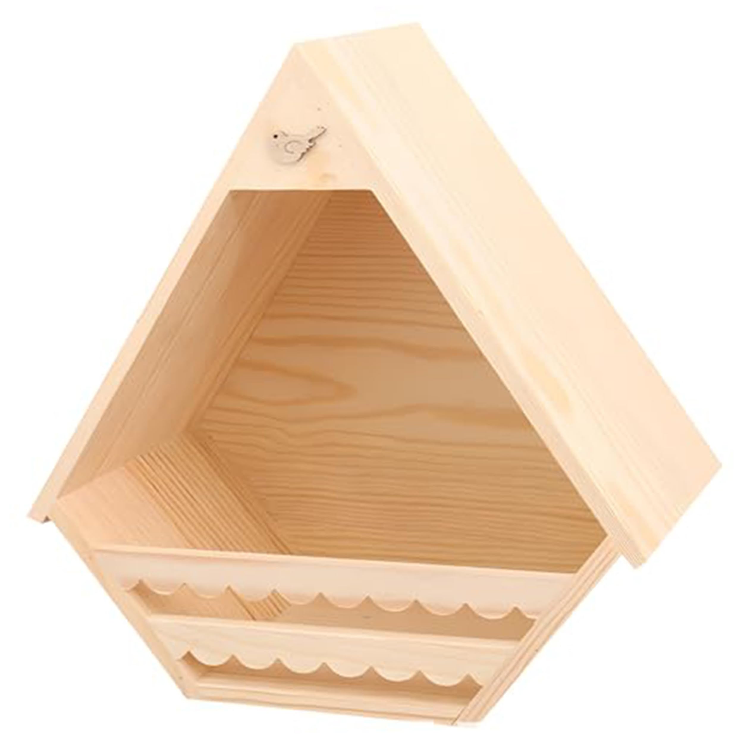 Casetta per colombe nido per colombe casette per nidi in legno naturale per esterni spaziosa casetta per uccelli triangolare da parete mensola per esterni 11, 81x11, 81x6, 30 pollici