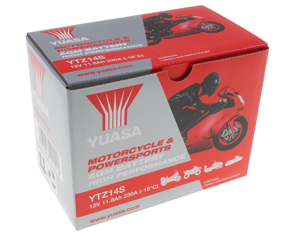 Batteria moto Yuasa YTZ14S AGM - Senza manutenzione - 12 V 11.2 Ah - Dimensioni: 150 x 87 x 110 mm compatibile con BMW R1200GS Adventure successor 1200 2009