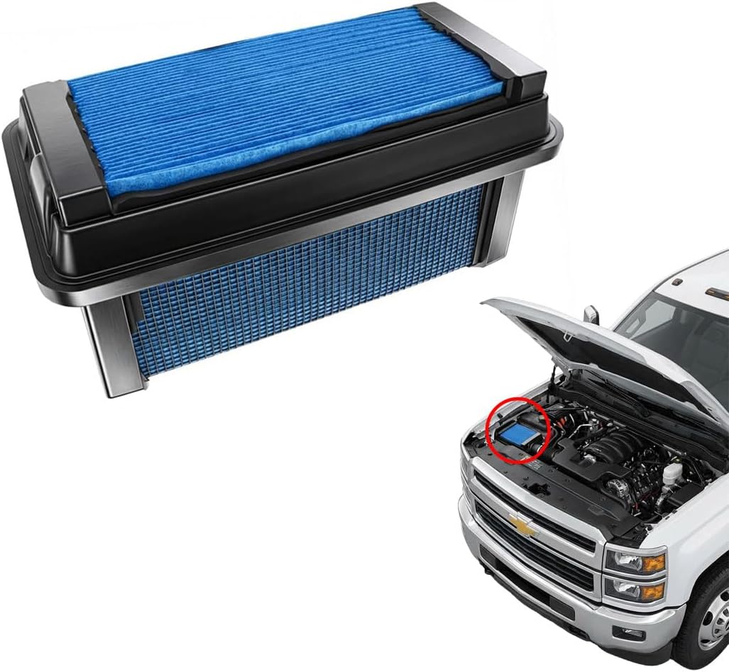 19405680 Engine Air Filter Fit for International CV models Chevrolet Silverado 4500/5500/6500 2019-UP 6.6L V8 Diesel Engine Replaces 2518540C1