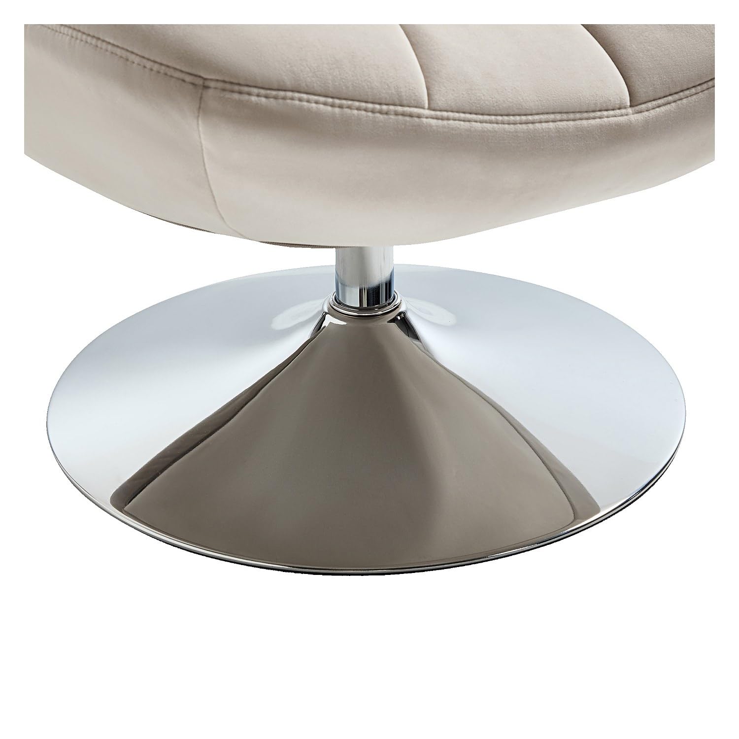 Habitat - Fauteuil pivotant matelassé en Tissu et métal chromé - Crème Andrew