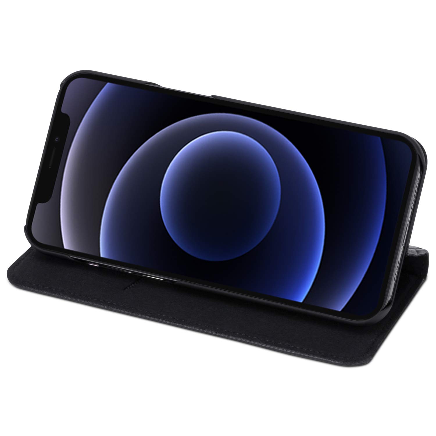Custodia a portafoglio per iphone 14 pro max serie bicolore - nera in Italia Cla