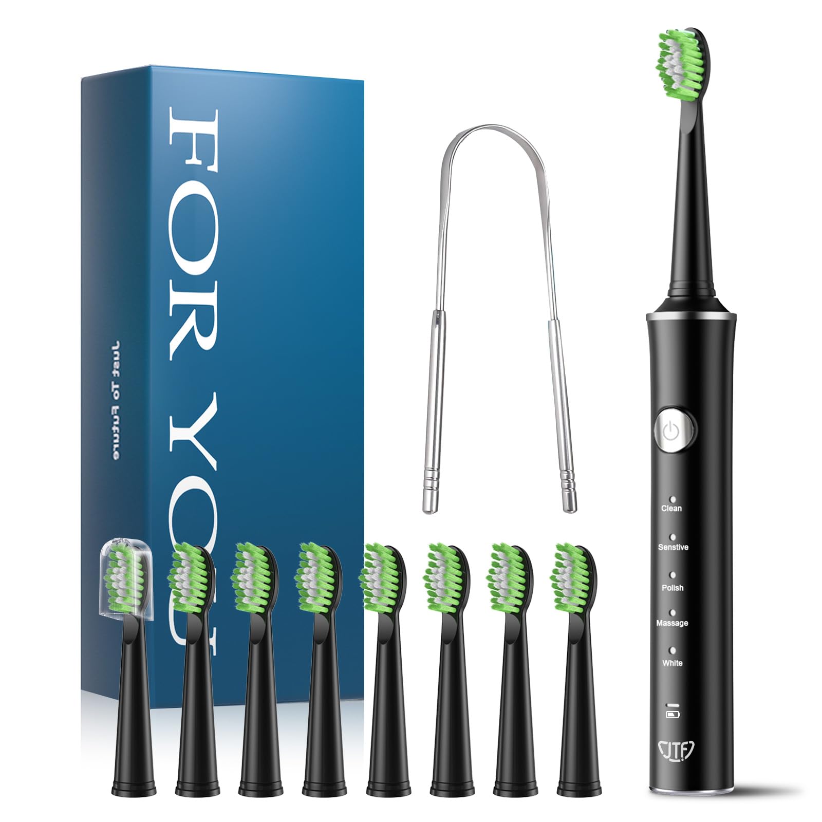 JTF Sonic Electric Toothbrush Model J40 in black