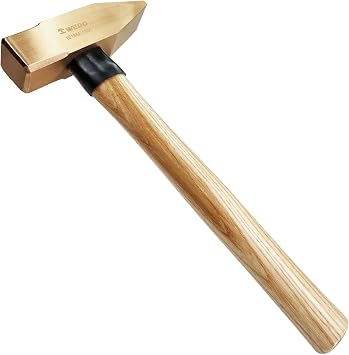 WEDO Non-Sparking Cross Peen Engineers Hammer 380mm Length, Spark-free Safety Engineers Hammer, Beryllium Copper, DIN Standard, BAM & FM Certificate