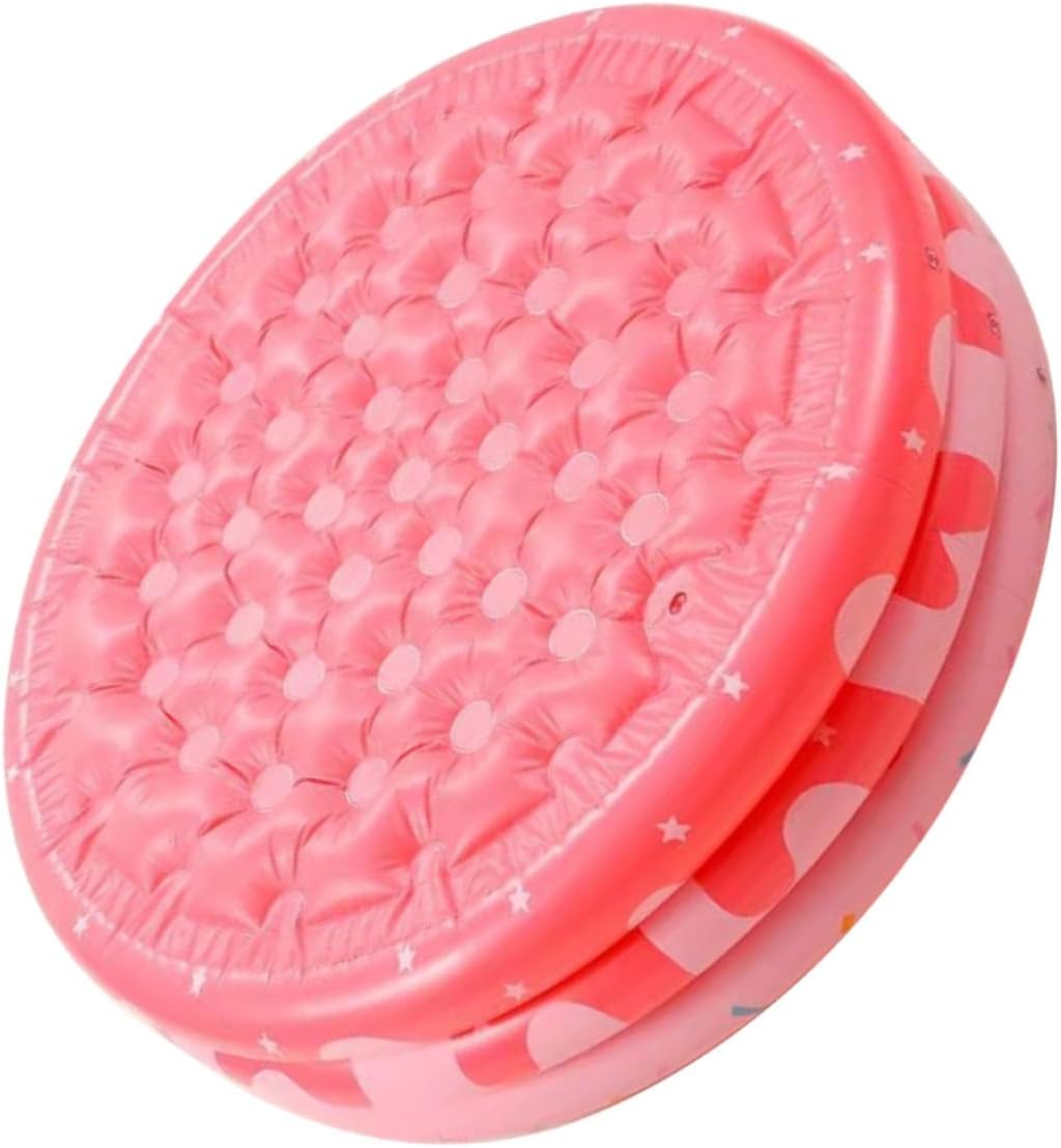 Generic Thickened Inflatable Swimming Pool Pink Round PVC Small Pool for Indoor Outdoor Summer Backyard Enjoyment Easy Setup