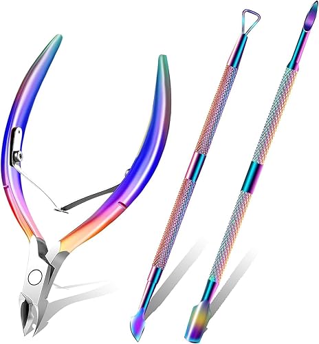 Miniatura 8 de 2 empujadores de cutículas y removedor de corte, raspador de uñas de salón para esmalte de gel, herramienta de limpieza de manicura y pedicura de