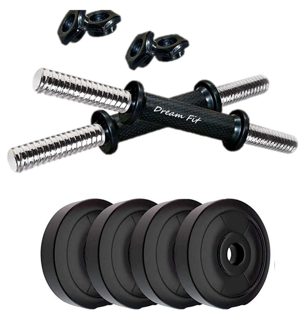 DREAM FIT PVC Adjustable Weight Dumbbells Set 8Kg for home gym with pair of dumbbell rods and PVC weight plates (8Kg (2Kg x 4)) (B0CRN2VZ98) Amazon Price History, Amazon Price Tracker