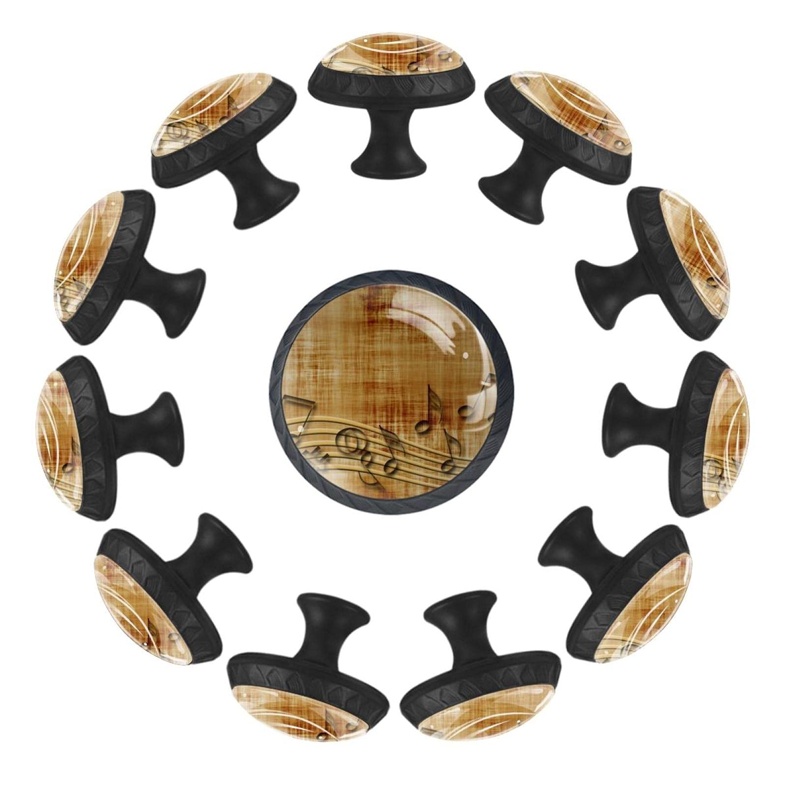 Boutons de tiroir ronds Notenblatt de 35 mm lot de 12 pour commode de chambre
