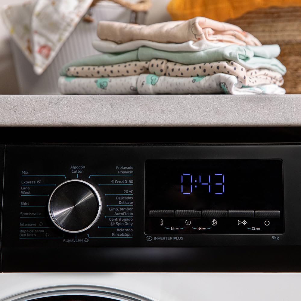 Cecotec Lave linge Frontal Bolero DressCode 7150 Inverter A, Machine à laver 7 kg 1400 tr/min 12 programmes Classe A