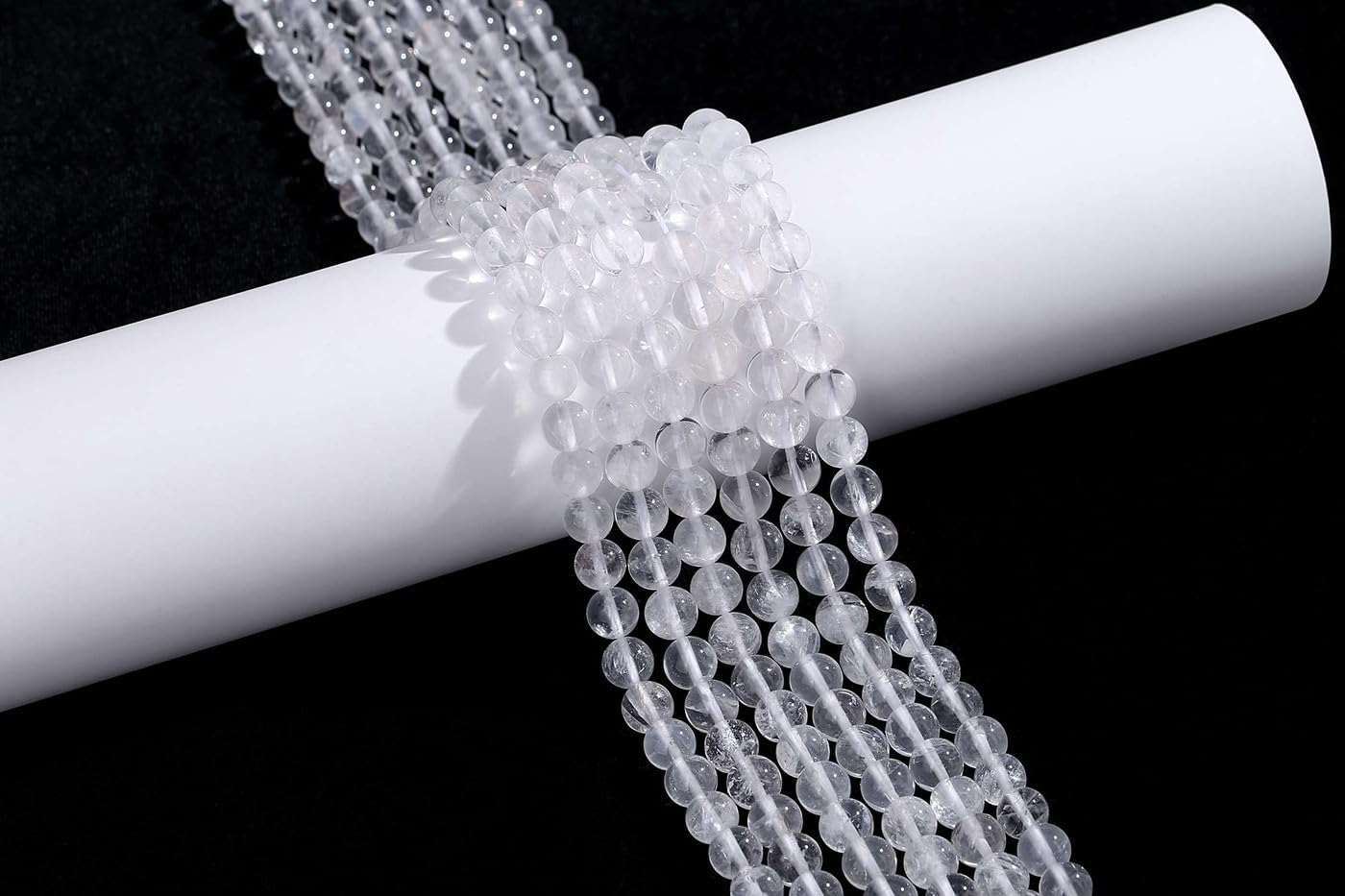 XIANNVXI 8mm Round Loose Clear Quartz Beads for Jewellery Making Stone Gemstone Beads for Crafting 47 Pcs - Image 3