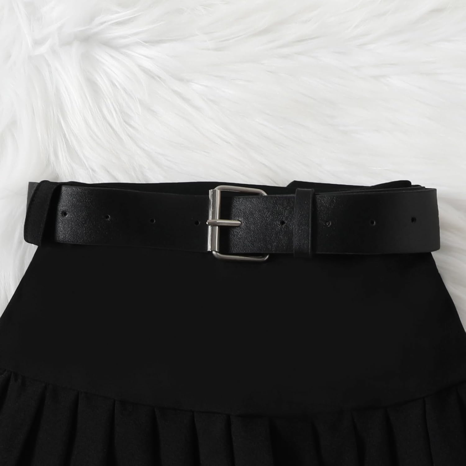 Kids Girls Summer 2 Piece Outfits Solid Color Sleeveless Button Vest Tank Tops+Pleated Skirt with Belt Clothes Set - Image 6