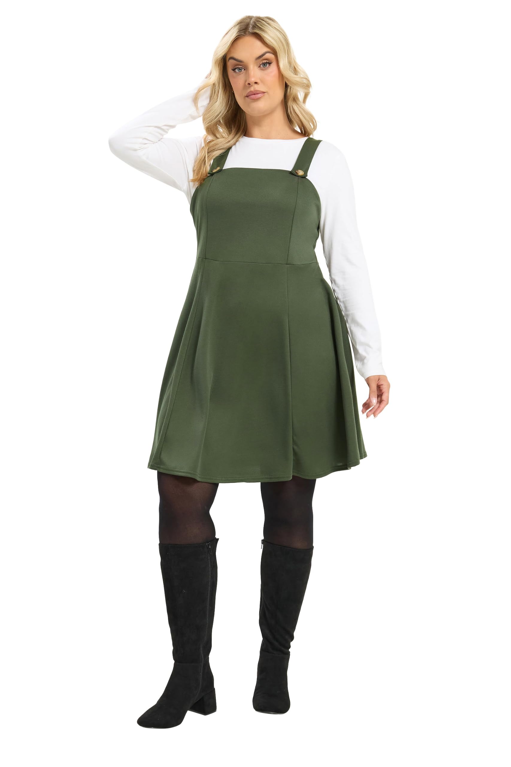Yours Curve Pinafore Dress - Women's - Plus Size Curve