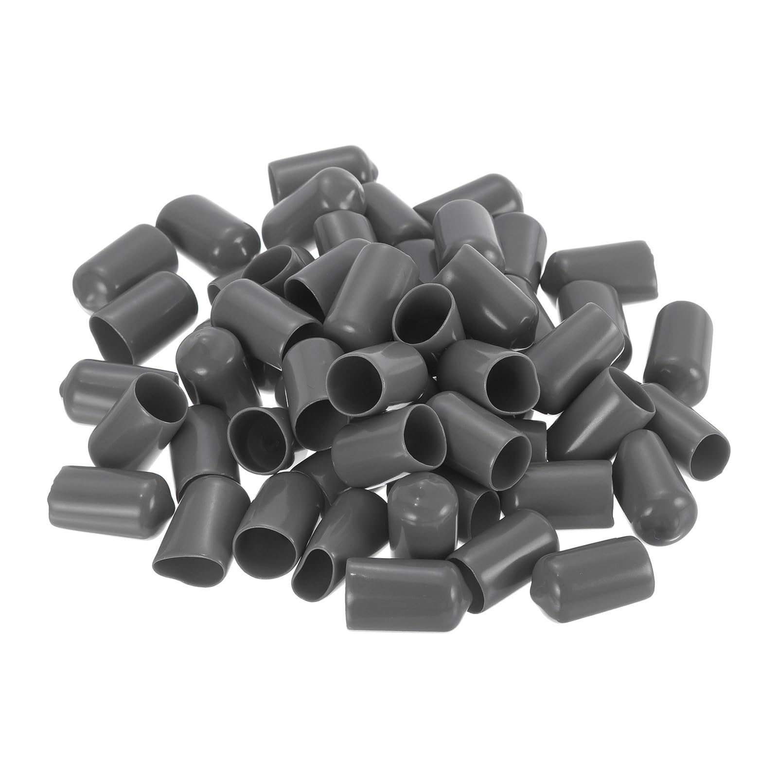 uxcell 100pcs Rubber End Caps 12mm(1/2") ID Vinyl PVC Round Tube Bolt Cap Cover Screw Thread Protectors Dark Grey