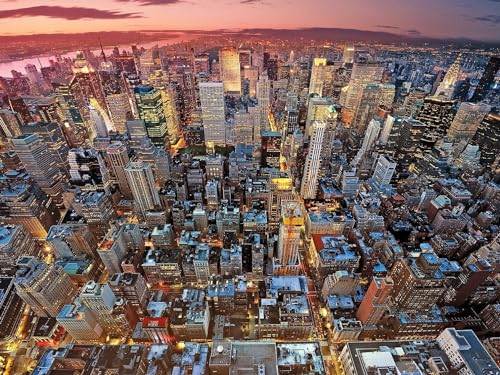 Jigsaw Puzzle for Adults Manhattan New York Cityscape Wooden Classic Puzzle DIY Kids Toys Fun Puzzle Games Wall Decoration Architecture Best Gift 500 Pieces