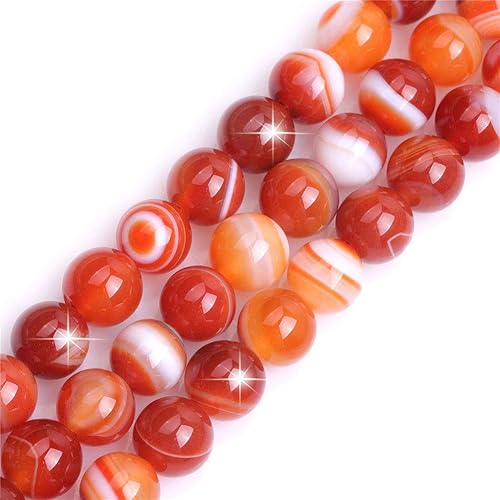 GEM-Inside - Piedra de ónix roja natural de ágata de 0.472in para hacer joyas, suministros hechos a mano, 15 pulgadas