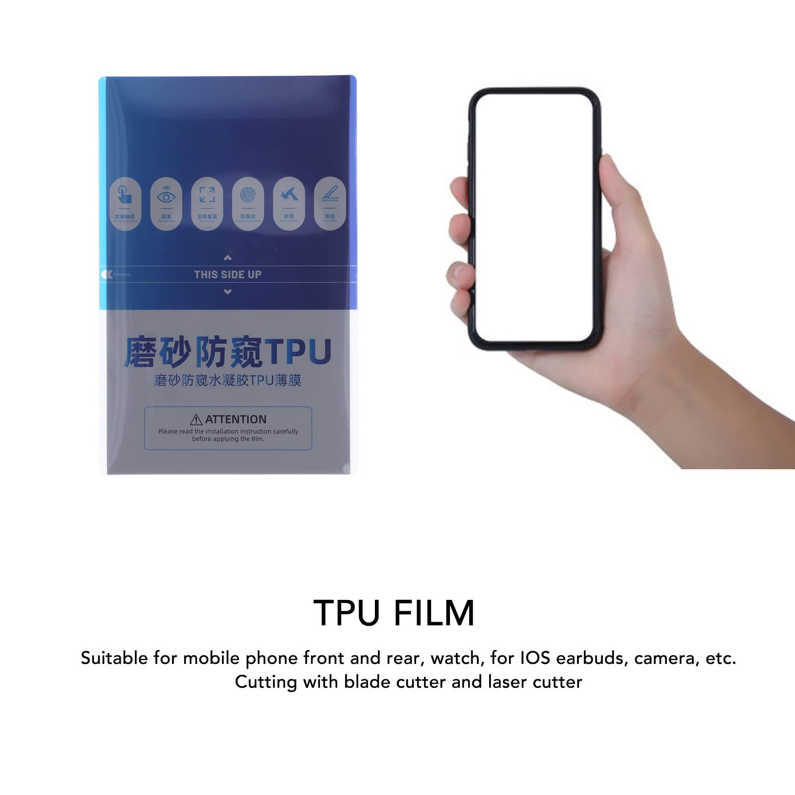 Pellicola privacy smerigliata anti-sguardo per telefoni cellulari, orologi e fotocamere - Pellicola flessibile in idrogel TPU da 50 pezzi per macchine da taglio proteggi schermo -