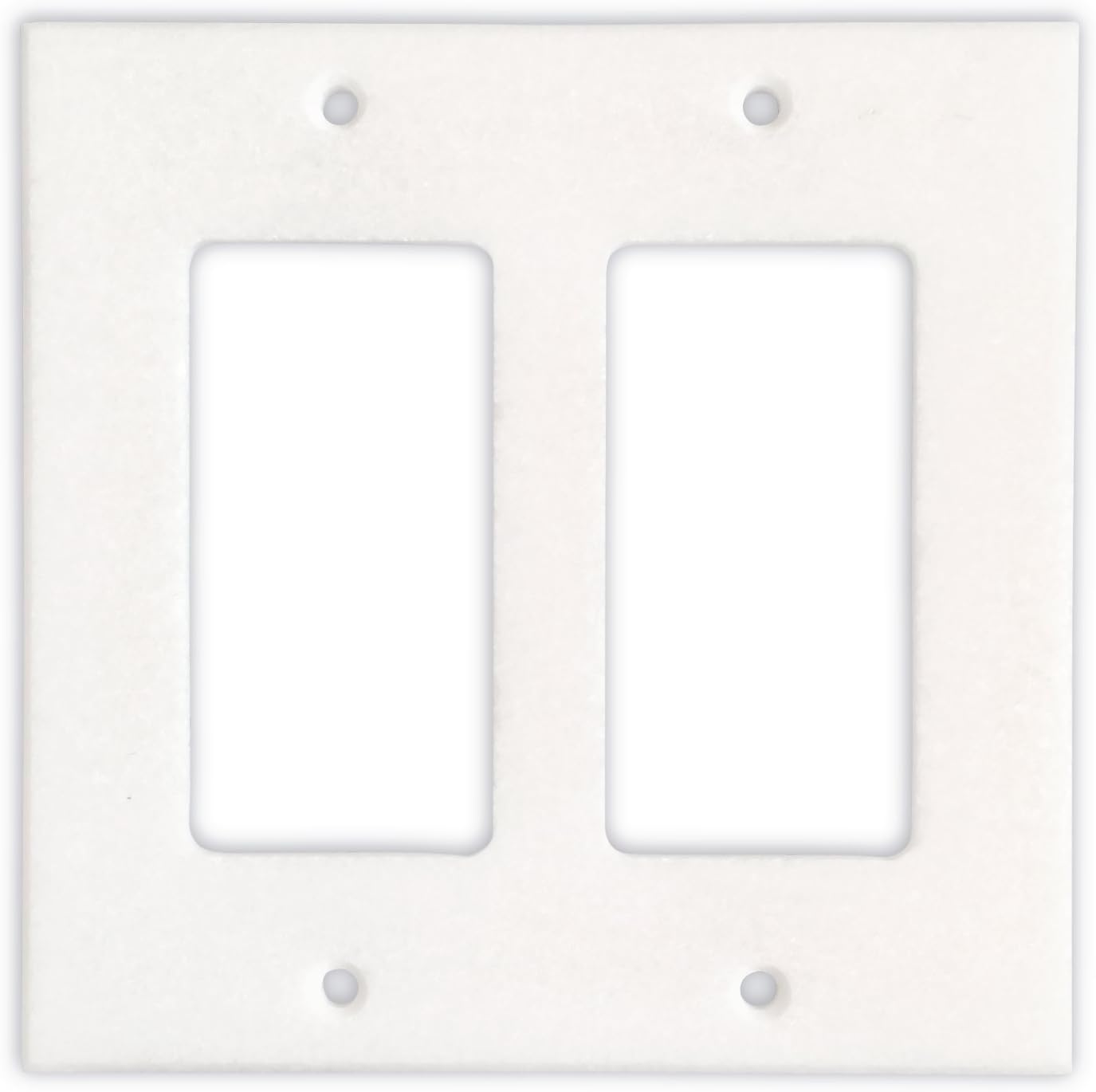 Greek Thassos White Marble Switch Plate Cover, Polished-2 Duplex