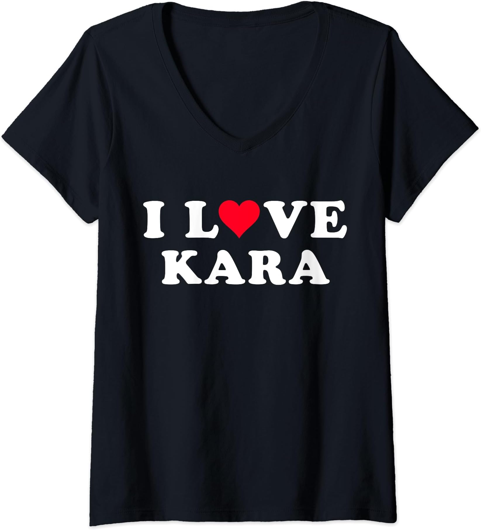 I Love Kara Matching Girlfriend & Boyfriend Kara Name V-Neck T-Shirt