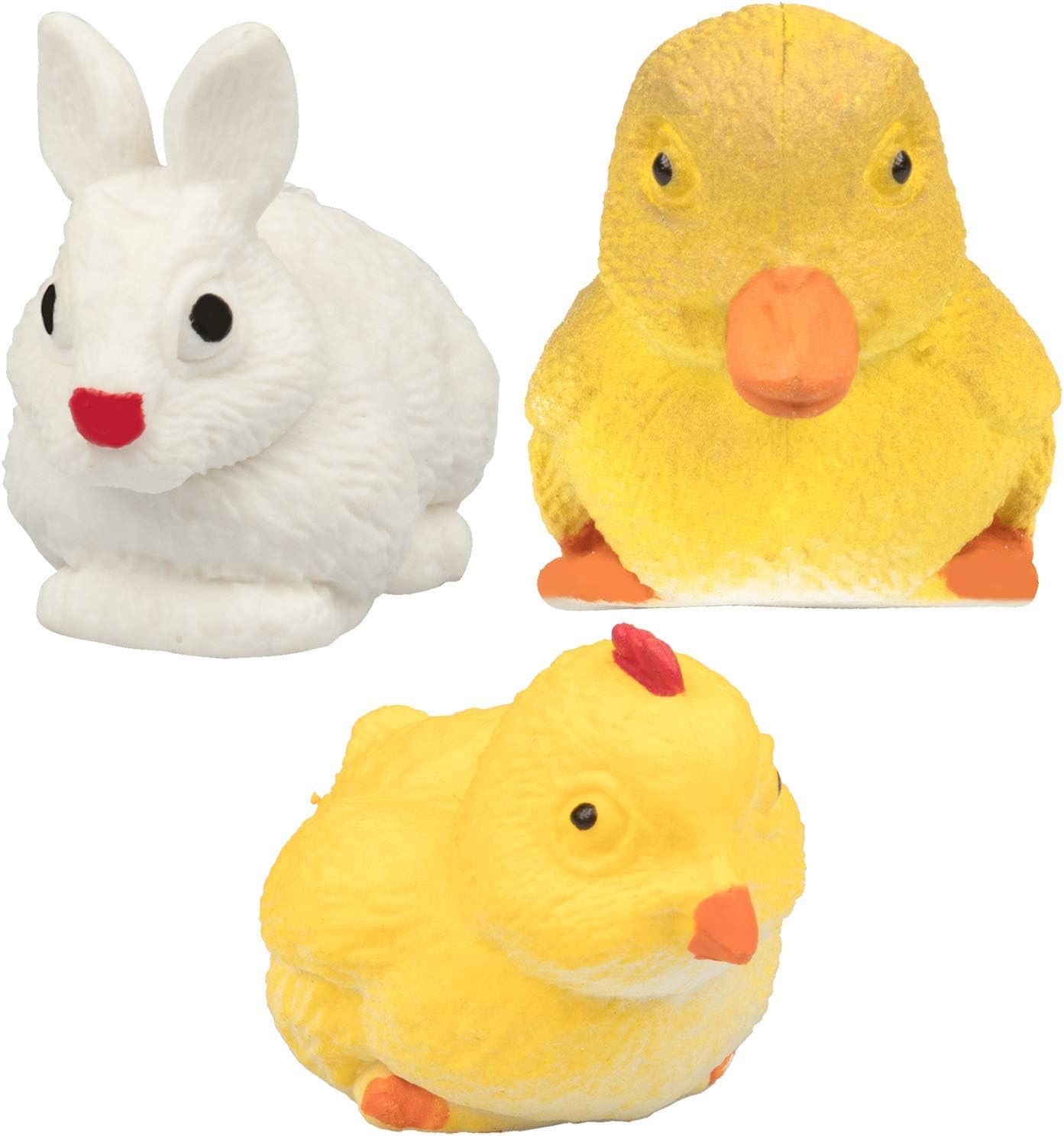 SCS Direct Easter Super Grow Eggs for Kids 3 Pack- Hatch and Grow for Easter Gifts, Basket Stuffers and Egg Hunts - Three Different Pets That Grow 5-6x Size- Bunny, Duck and Chick