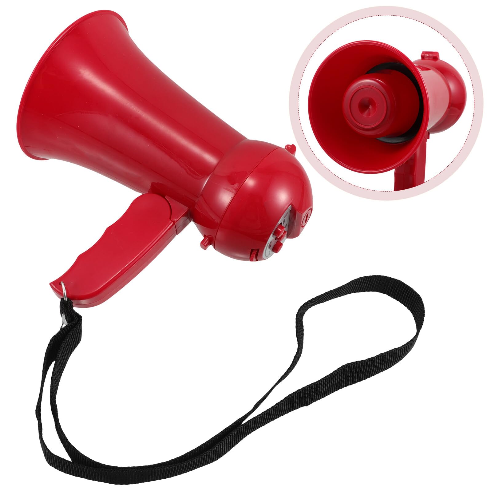 Veemoon Mégaphone Rouge en Plastique sans Pile, Cornet Acoustique Léger pour Garçons D'honneur, Accessoire de Fête pour Mariage, Haut-parleur Portable pour Accueil et Animation Festive